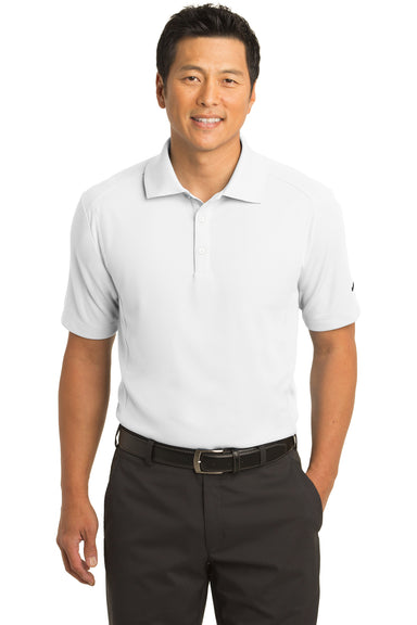 Nike 267020 Mens Classic Dri-Fit Moisture Wicking Short Sleeve Polo Shirt White Model Front
