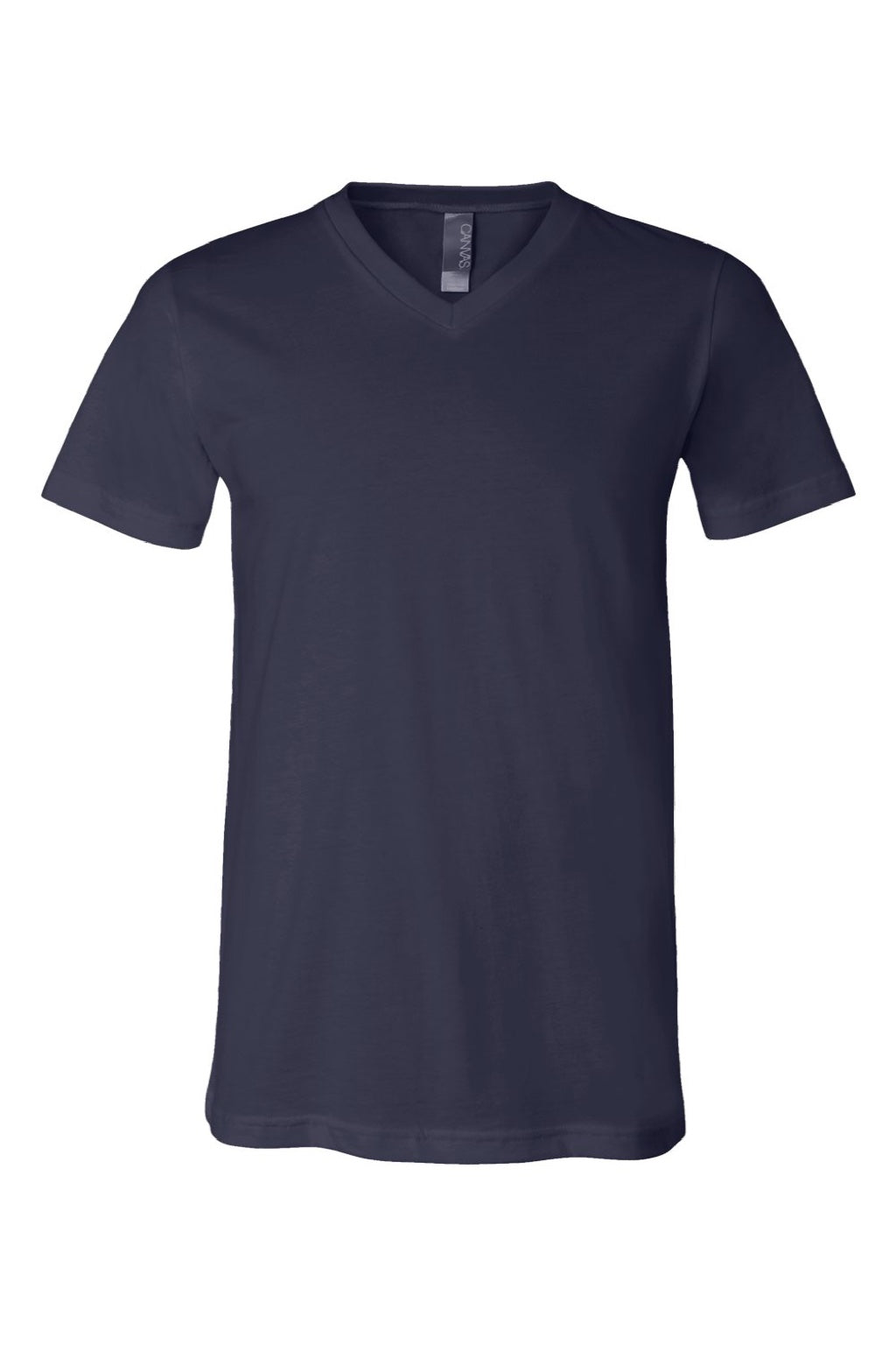 Bella + Canvas BC3005/3005 Mens Jersey Short Sleeve V-Neck T-Shirt Navy Blue Flat Front