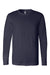 Bella + Canvas BC3501/3501 Mens Jersey Long Sleeve Crewneck T-Shirt Navy Blue Flat Front