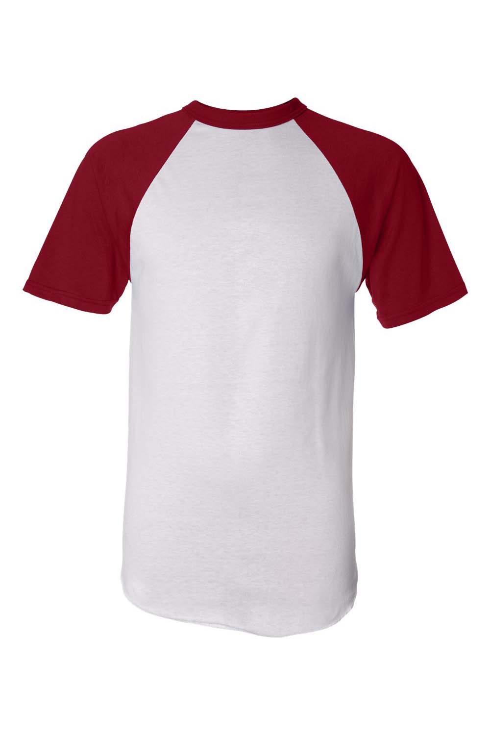 Augusta Sportswear 423 Mens Short Sleeve Crewneck T-Shirt White/Red Model Flat Front