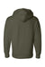 Independent Trading Company IND4000 Mens Hooded Sweatshirt Hoodie w/ Pouch Pocket Army Green Flat Back