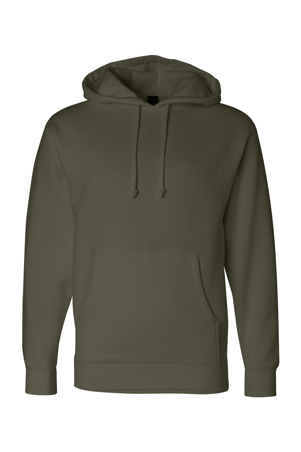 Independent Trading Company IND4000 Mens Hooded Sweatshirt Hoodie w/ Pouch Pocket Army Green Flat Front