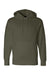 Independent Trading Company IND4000 Mens Hooded Sweatshirt Hoodie w/ Pouch Pocket Army Green Flat Front