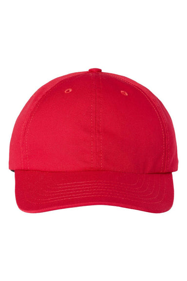 Classic Caps Hats USA200 Mens USA Made Adjustable Dad Hat Red Flat Front