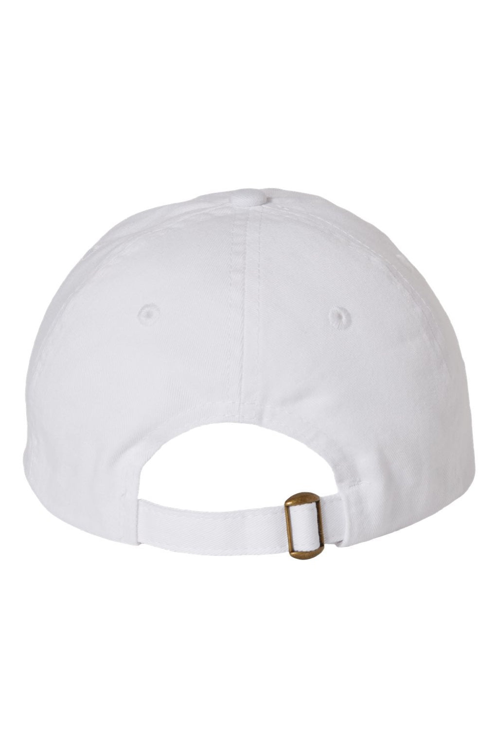 Valucap Hats VC300A Mens Adult Bio-Washed Classic Adjustable Dad Hat White Flat Back