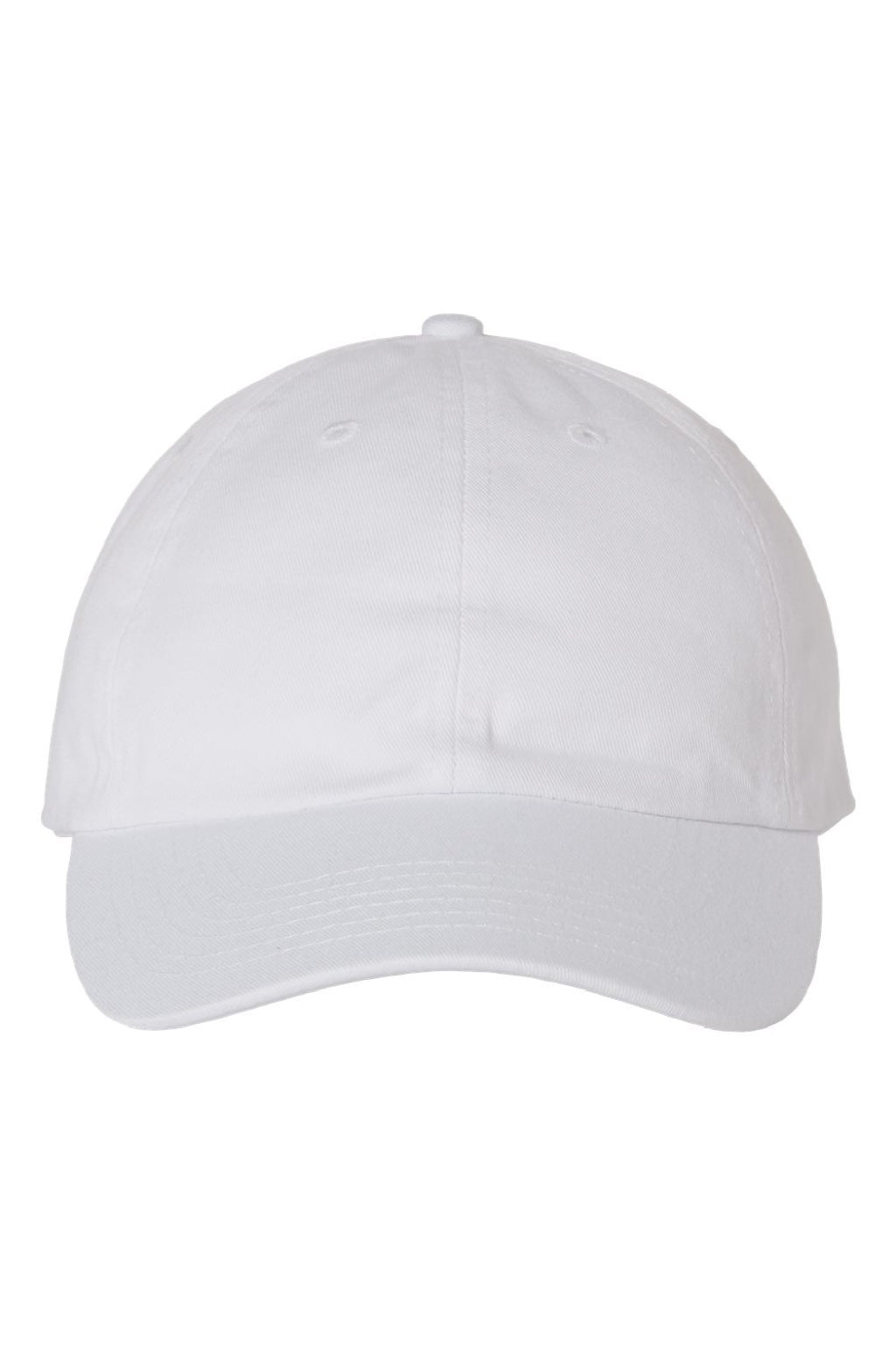 Valucap Hats VC300A Mens Adult Bio-Washed Classic Adjustable Dad Hat White Flat Front
