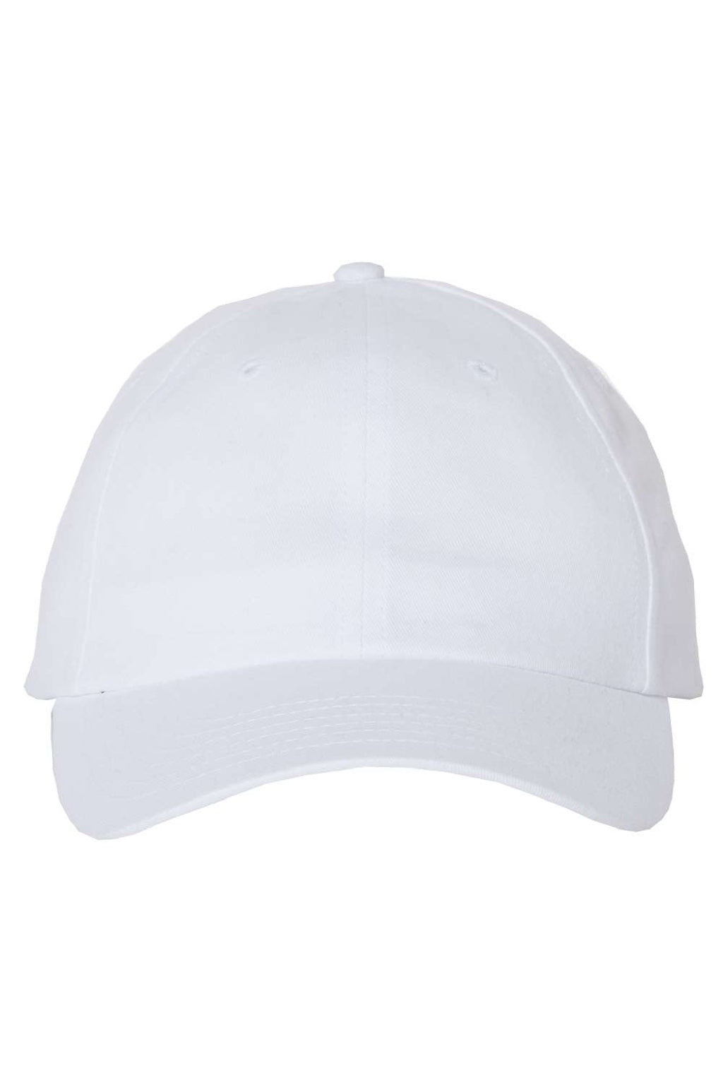 Valucap Hats VC200 Mens Brushed Twill Adjustable Hat White Flat Front