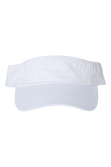 Valucap Hats VC500 Mens Bio-Washed Adjustable Visor White Flat Front