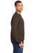 Jerzees 562M/562MR Mens NuBlend Fleece Crewneck Sweatshirt Chocolate Brown Model Side