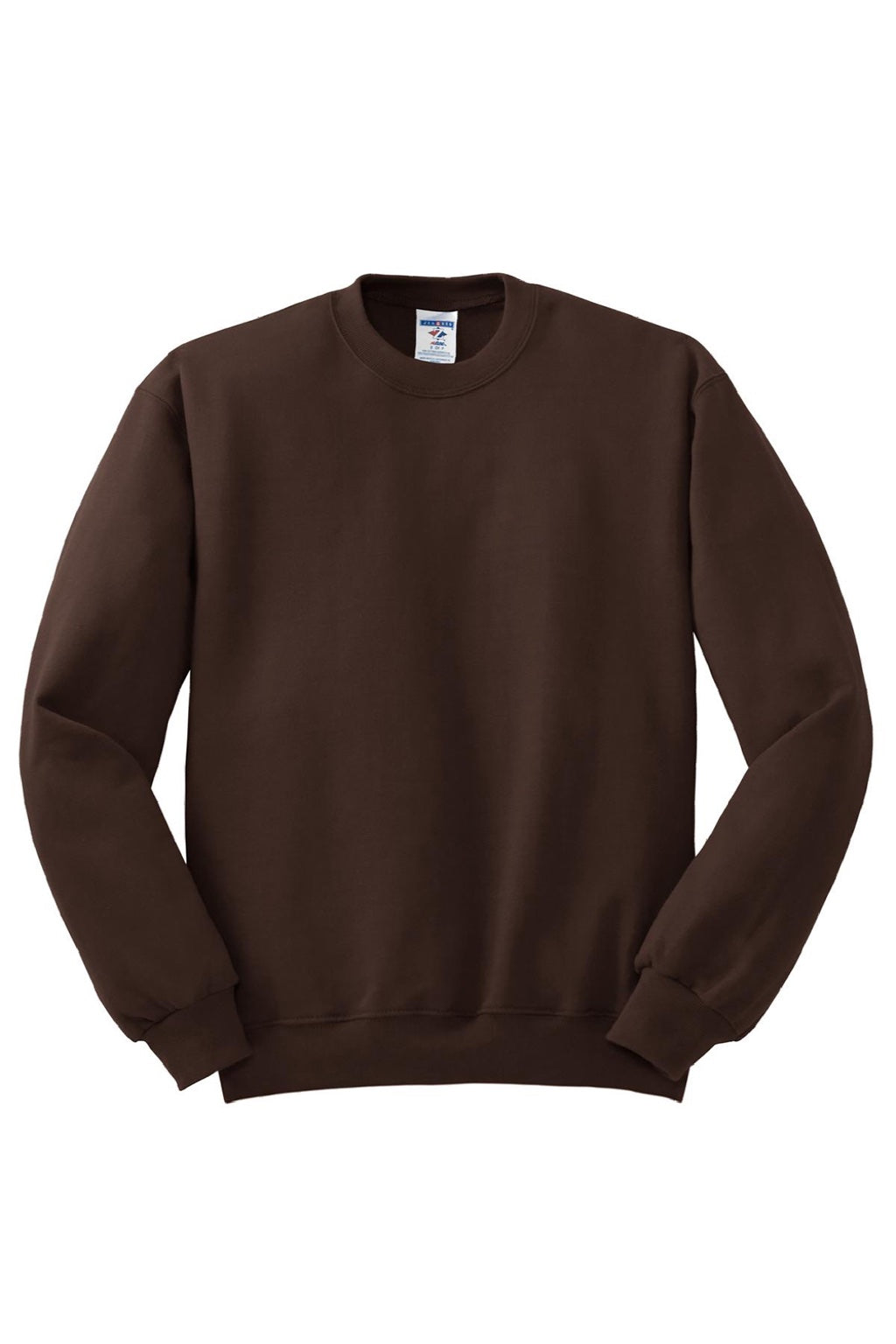 Jerzees 562M/562MR Mens NuBlend Fleece Crewneck Sweatshirt Chocolate Brown Flat Front