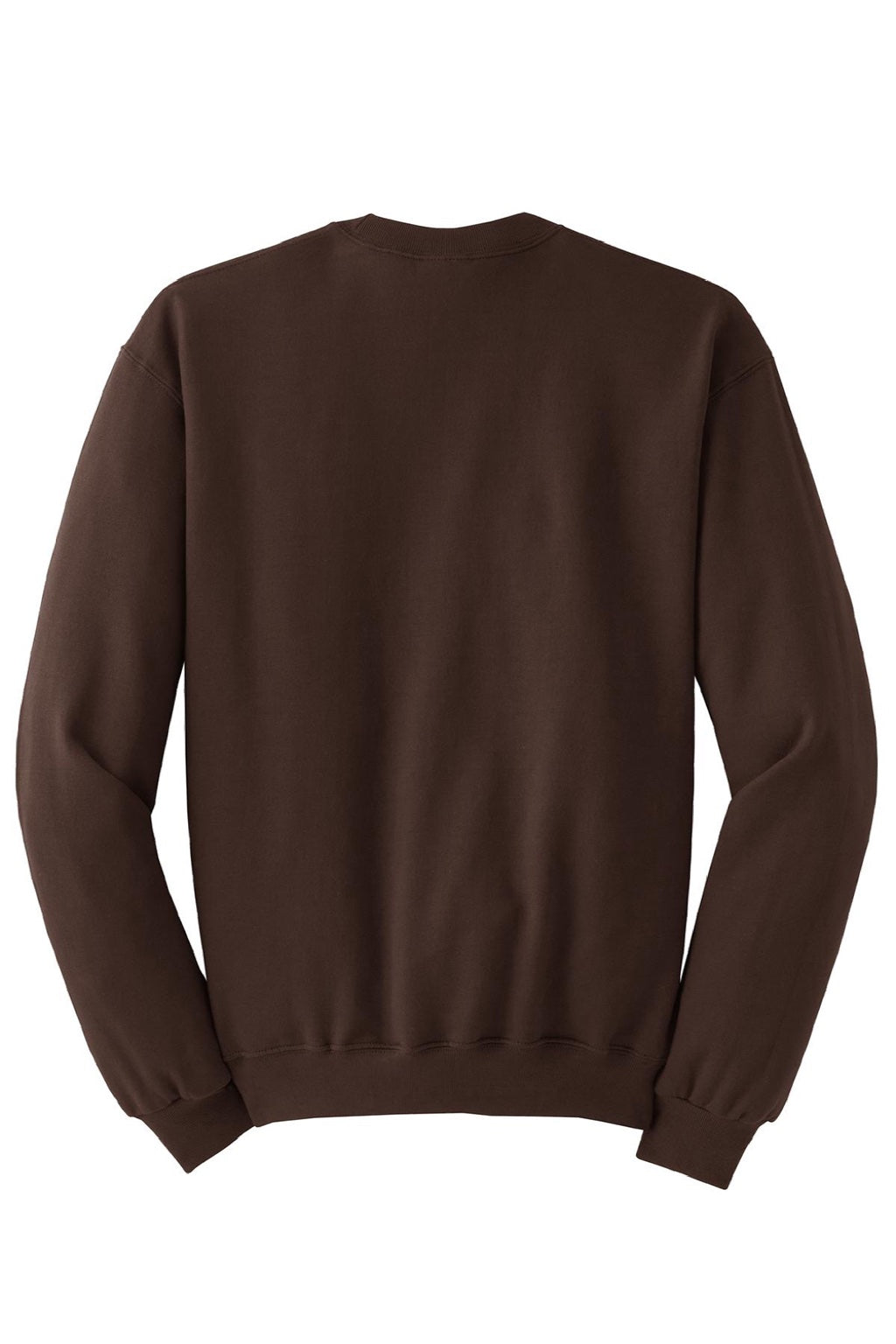 Jerzees 562M/562MR Mens NuBlend Fleece Crewneck Sweatshirt Chocolate Brown Flat Back