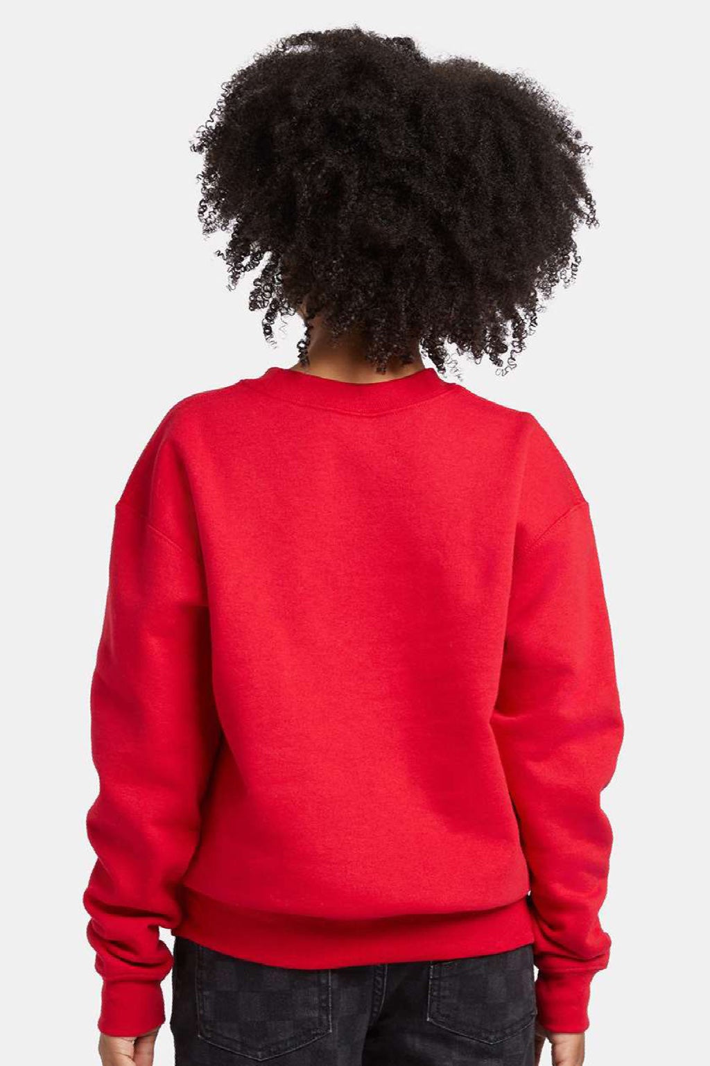 Hanes P360 Youth Ecosmart Crewneck Sweatshirt Deep Red Model Back