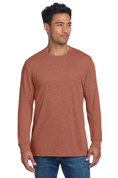 Next Level NL6211/6211 Mens CVC Long Sleeve Crewneck T-Shirt Heather Redwood Model Front