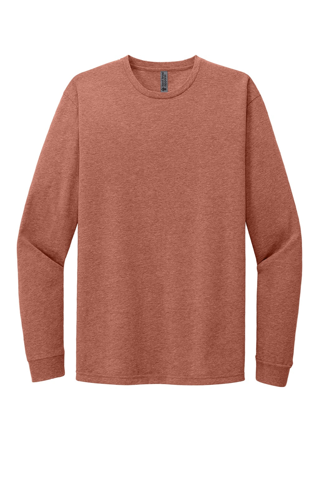 Next Level NL6211/6211 Mens CVC Long Sleeve Crewneck T-Shirt Heather Redwood Flat Front