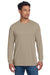 Next Level NL6211/6211 Mens CVC Long Sleeve Crewneck T-Shirt Heather Tan Model Front