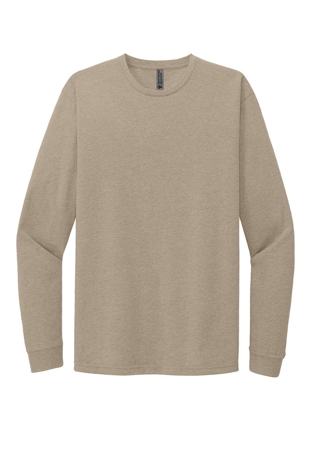 Next Level NL6211/6211 Mens CVC Long Sleeve Crewneck T-Shirt Heather Tan Flat Front