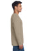 Next Level NL6211/6211 Mens CVC Long Sleeve Crewneck T-Shirt Heather Tan Model Side