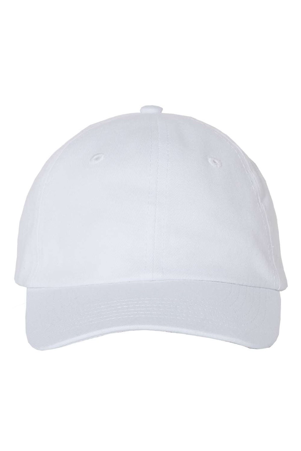 Valucap Hats VC300Y Mens Small Fit Bio-Washed Adjustable Dad Hat White Flat Front