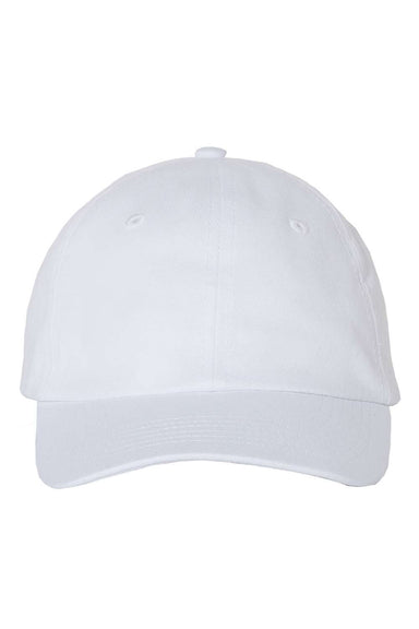 Valucap Hats VC300Y Mens Small Fit Bio-Washed Adjustable Dad Hat White Flat Front