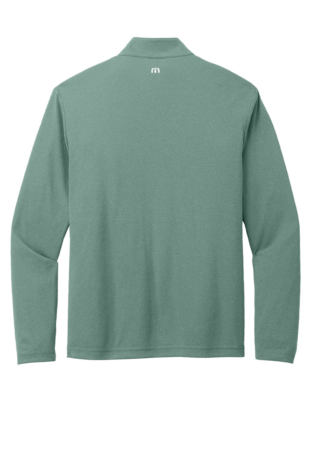 TravisMathew TM1MY397 Mens Coto Performance Wrinkle Resistant 1/4 Zip Sweatshirt Heather Beryl Green Flat Back