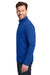 TravisMathew TM1MY397 Mens Coto Performance Wrinkle Resistant 1/4 Zip Sweatshirt Royal Blue Model Side