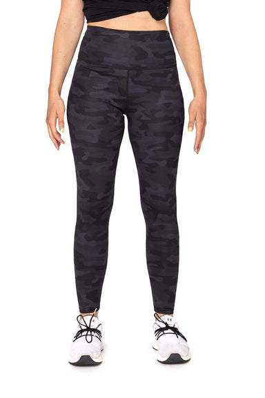 Threadfast Apparel 280L Womens Impact Leggings w/ Pocket Dark Camo Model Front
