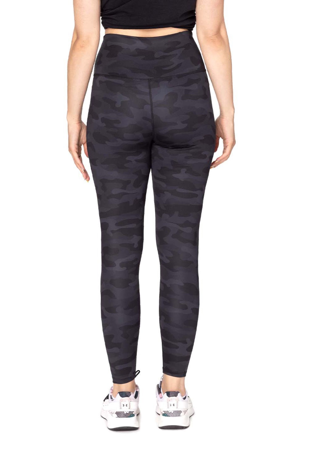 Threadfast Apparel 280L Womens Impact Leggings w/ Pocket Dark Camo Model Back