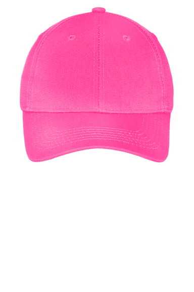 Port & Company Hats YCP80 Youth Twill Adjustable Hat Neon Pink Flat Front