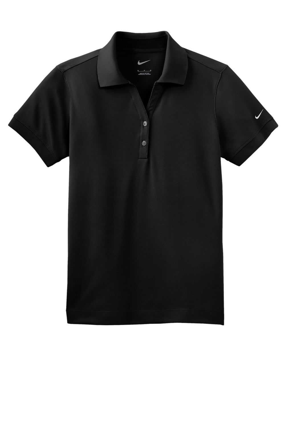 Nike 286772 Womens Classic Dri-Fit Moisture Wicking Short Sleeve Polo Shirt Black Flat Front