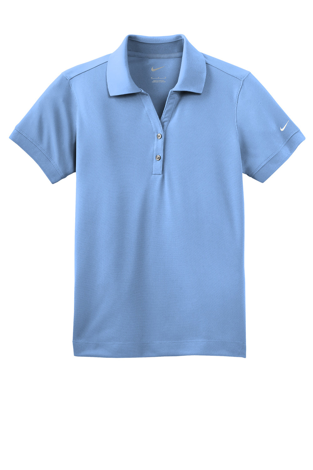 Nike 286772 Womens Classic Dri-Fit Moisture Wicking Short Sleeve Polo Shirt Light Blue Flat Front