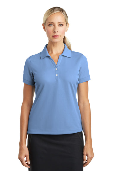 Nike 286772 Womens Classic Dri-Fit Moisture Wicking Short Sleeve Polo Shirt Light Blue Model Front