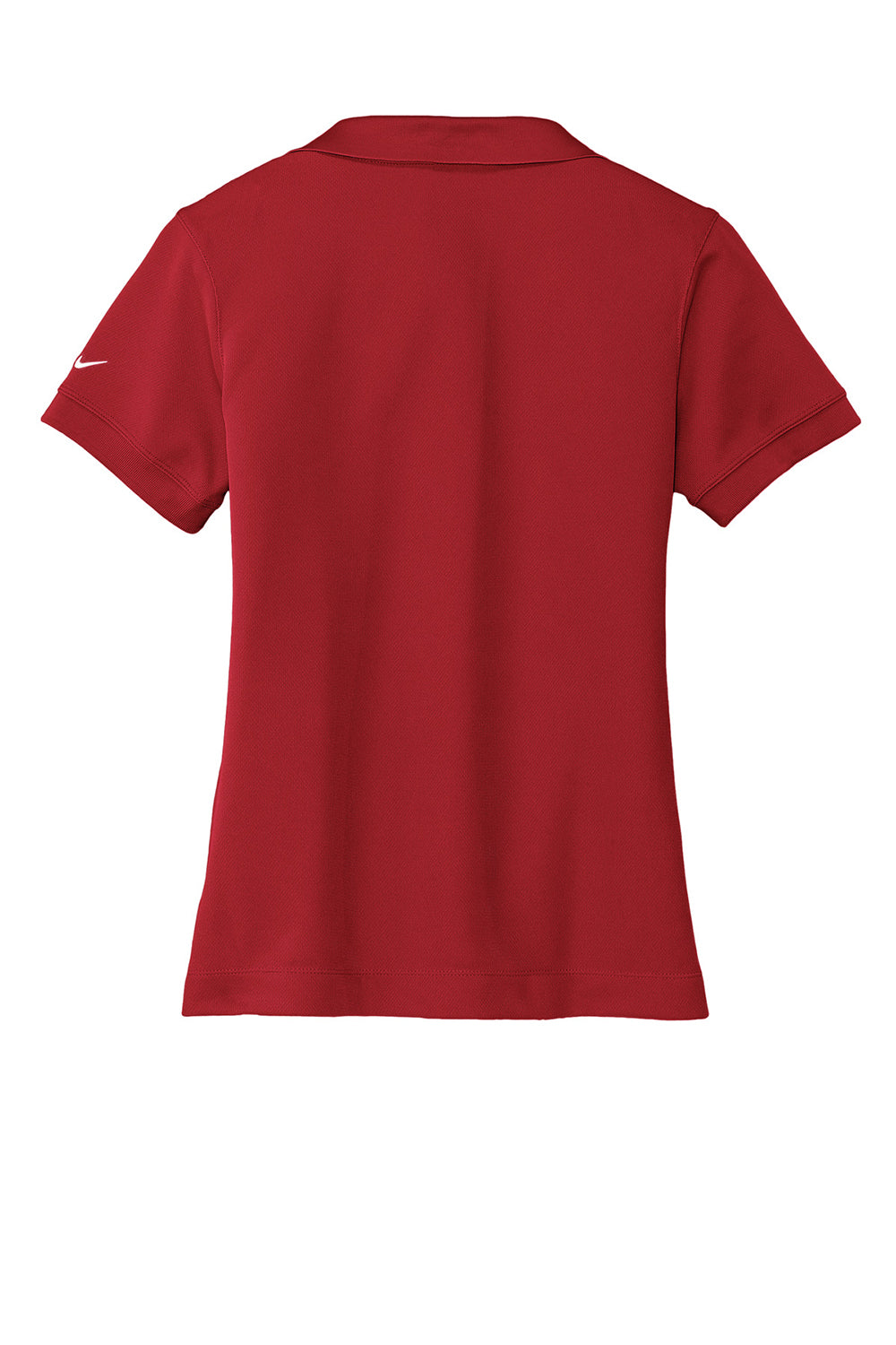 Nike 286772 Womens Classic Dri-Fit Moisture Wicking Short Sleeve Polo Shirt Varsity Red Flat Back