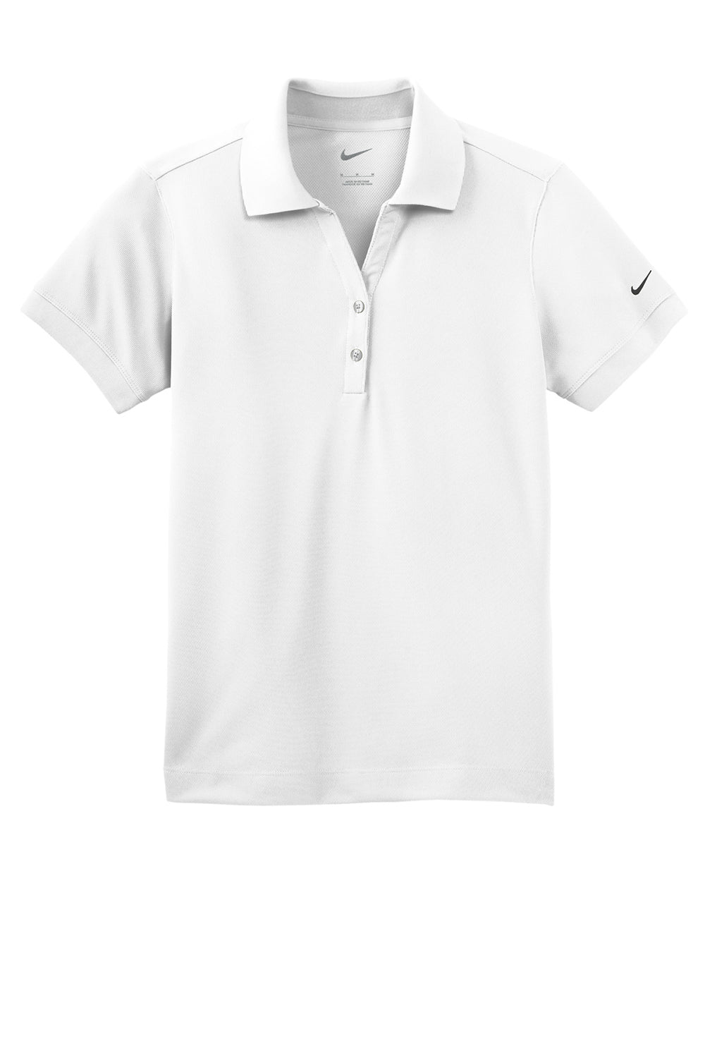 Nike 286772 Womens Classic Dri-Fit Moisture Wicking Short Sleeve Polo Shirt White Flat Front