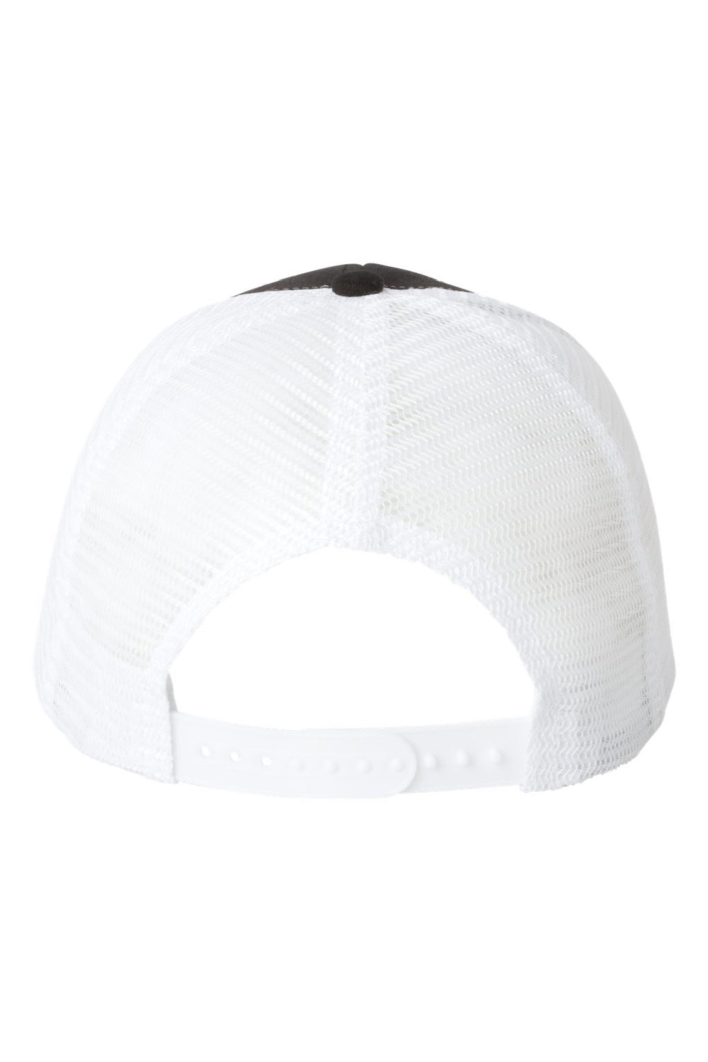 Valucap Hats VC400 Mens Mesh Back Twill Snapback Trucker Hat Black/White Flat Back
