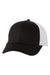Valucap Hats VC400 Mens Mesh Back Twill Snapback Trucker Hat Black/White Flat Front