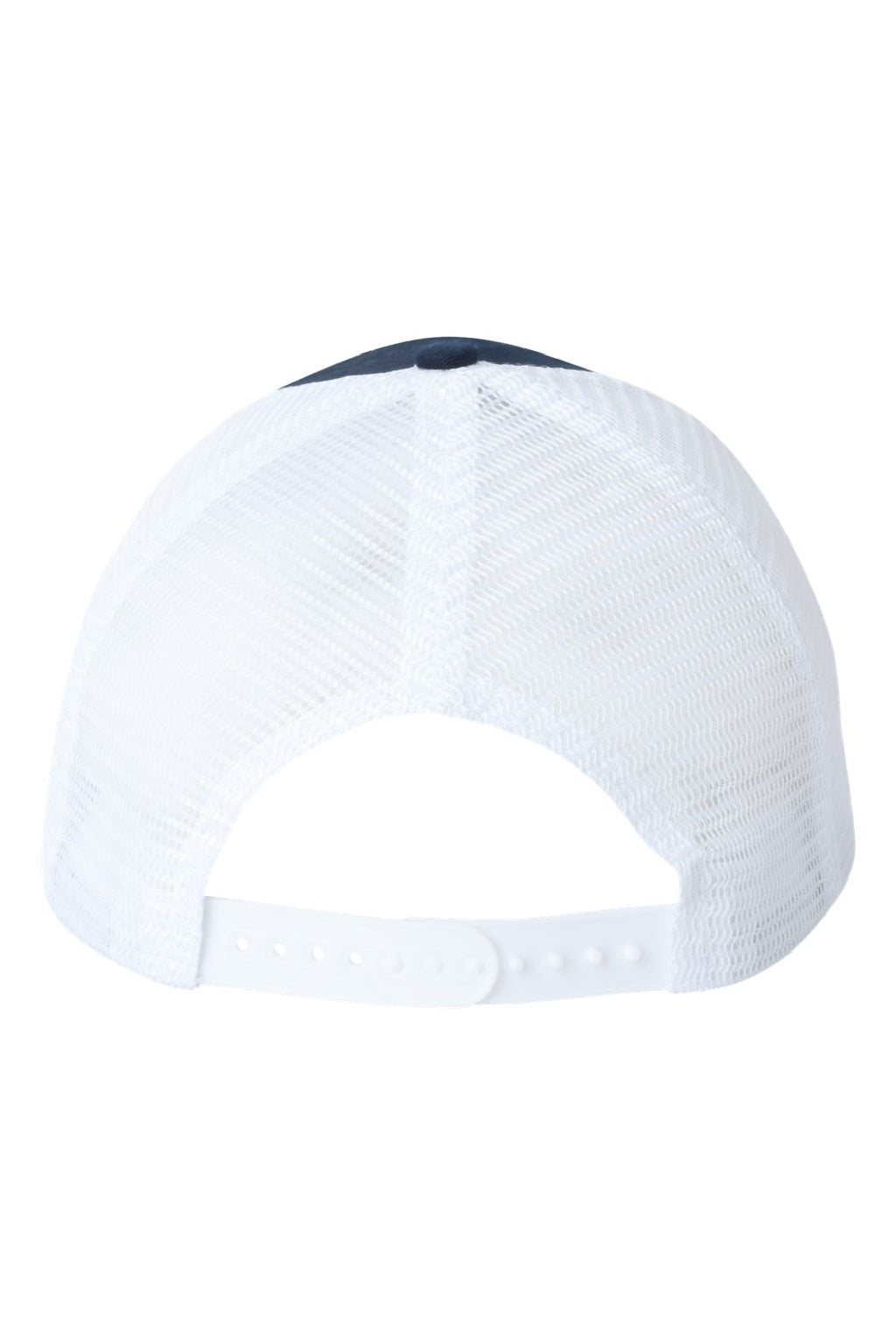 Valucap Hats VC400 Mens Mesh Back Twill Snapback Trucker Hat Navy Blue/White Flat Back