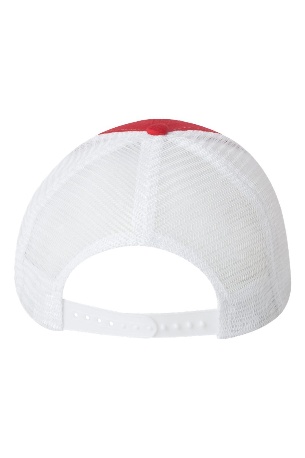 Valucap Hats VC400 Mens Mesh Back Twill Snapback Trucker Hat Red/White Flat Back