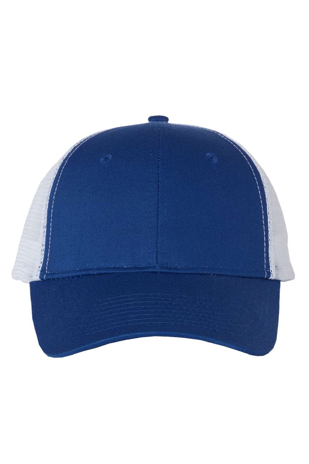 Valucap Hats VC400 Mens Mesh Back Twill Snapback Trucker Hat Royal Blue/White Flat Front