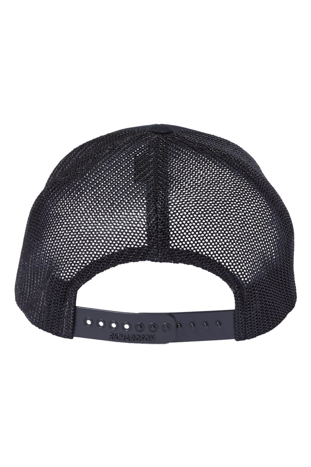 Richardson Hats 112PL Mens 112+ R-Flex Adjustable Trucker Hat Black Flat Back