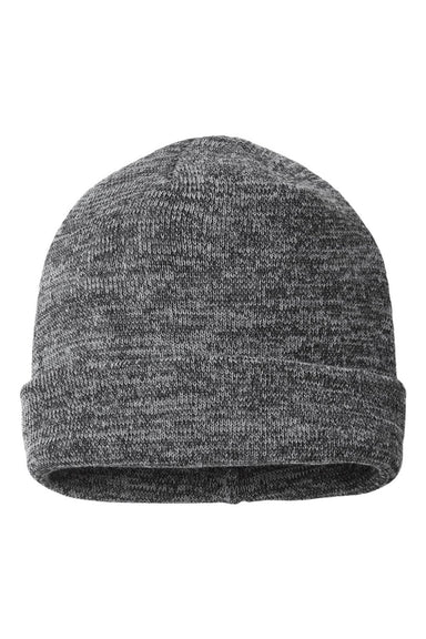 Richardson Hats 130 Unisex Marled Beanie Black/Grey/Charcoal Grey Flat Front