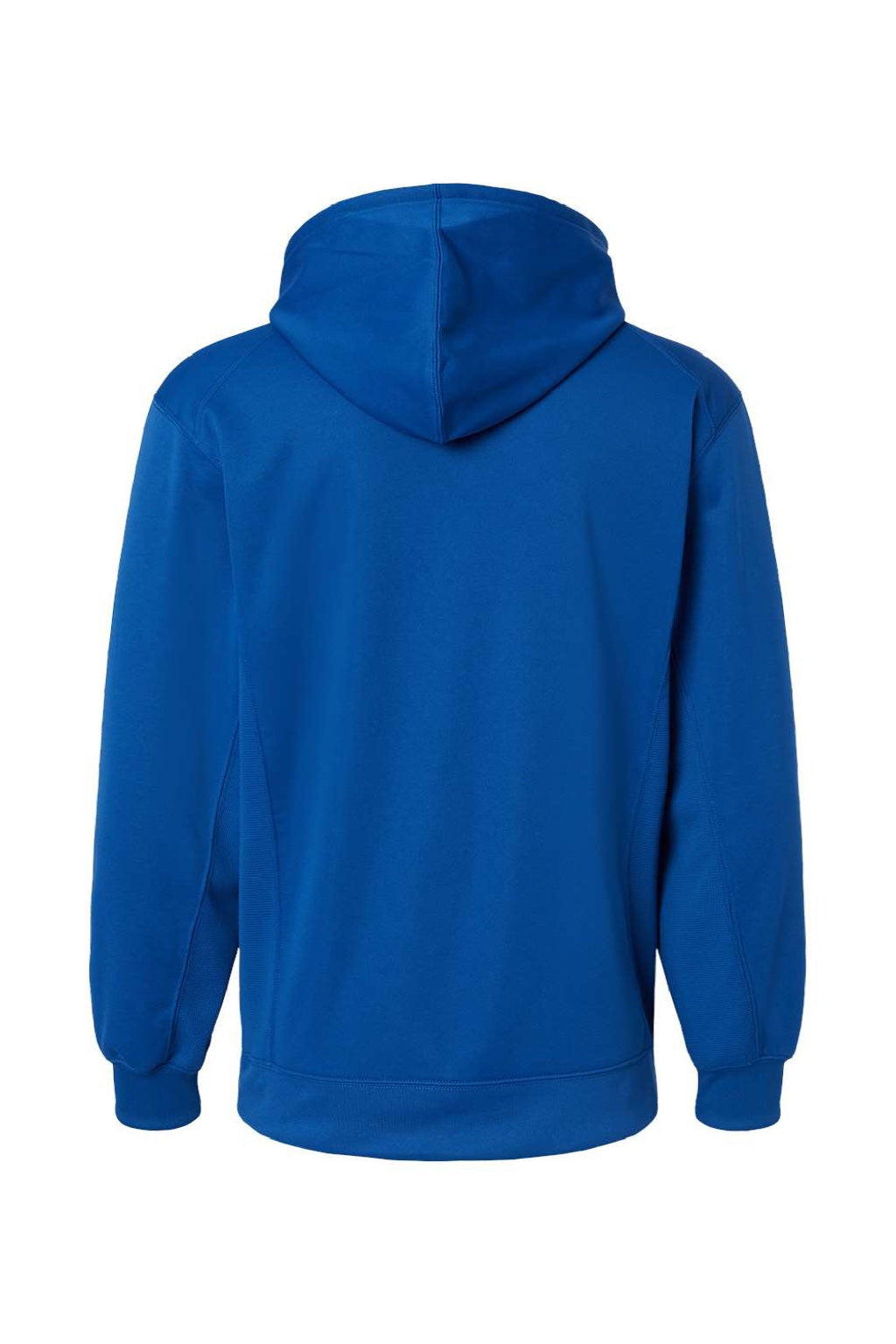 Badger 1454 Mens Performance Moisture Wicking Fleece Hooded Sweatshirt Hoodie w/ Pouch Pocket Royal Blue Flat Back