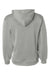 Badger 1454 Mens Performance Moisture Wicking Fleece Hooded Sweatshirt Hoodie w/ Pouch Pocket Silver Grey Flat Back