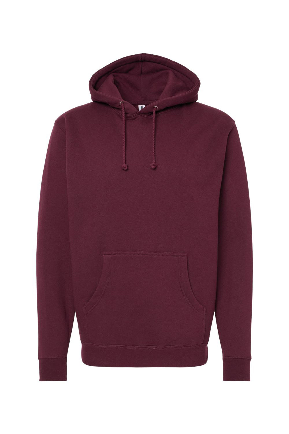 Independent Trading Company IND4000 Mens Hooded Sweatshirt Hoodie w/ Pouch Pocket Maroon Flat Front