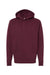 Independent Trading Company IND4000 Mens Hooded Sweatshirt Hoodie w/ Pouch Pocket Maroon Flat Front