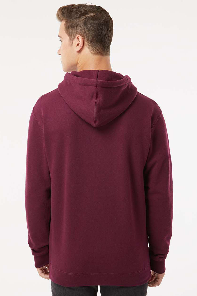 Independent Trading Company IND4000 Mens Hooded Sweatshirt Hoodie w/ Pouch Pocket Maroon Model Back