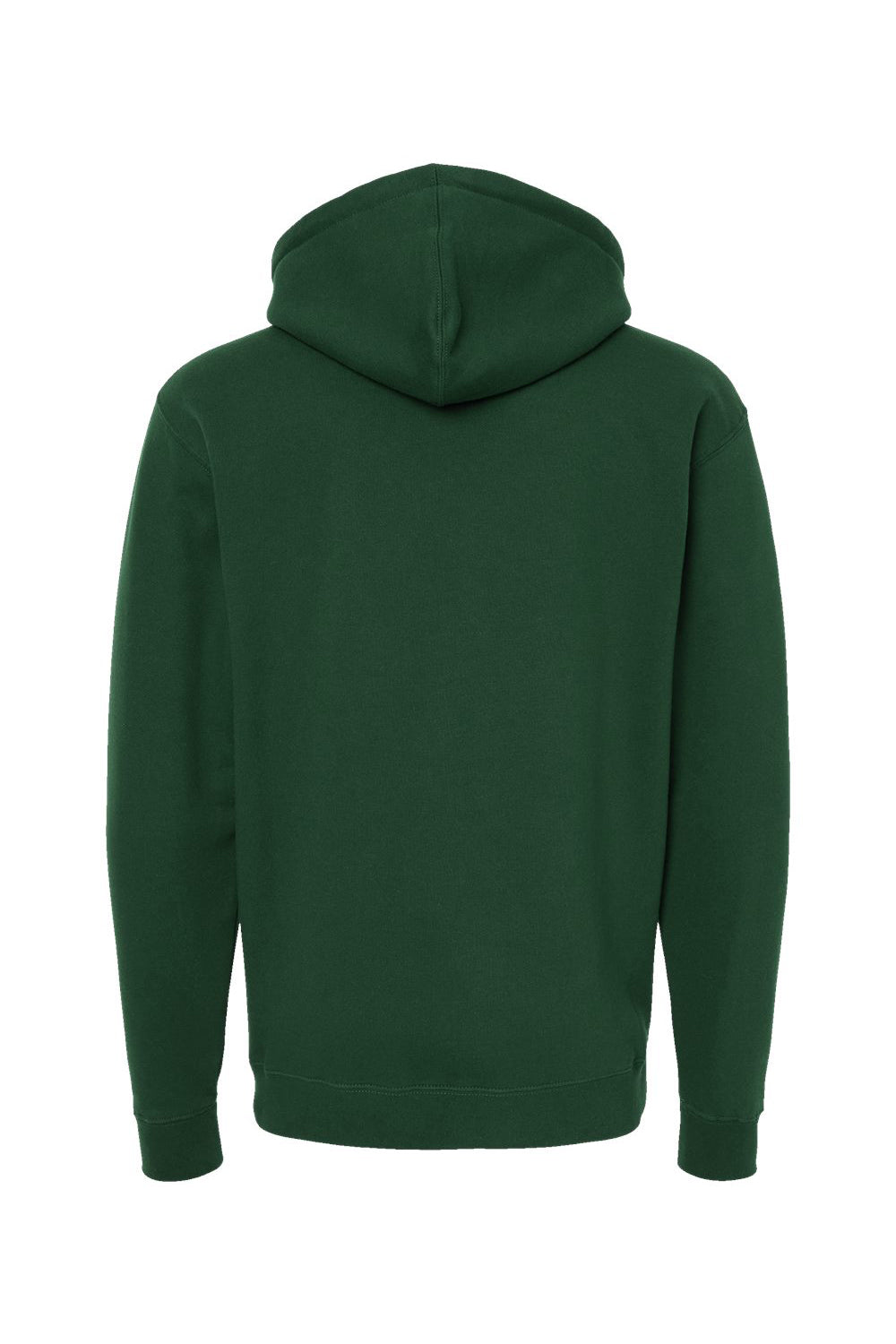 Independent Trading Company IND4000 Mens Hooded Sweatshirt Hoodie w/ Pouch Pocket Dark Green Flat Back