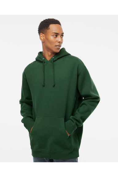 Independent Trading Co. IND4000 Mens Hooded Sweatshirt Hoodie Dark Green Model Front