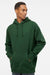 Independent Trading Company IND4000 Mens Hooded Sweatshirt Hoodie w/ Pouch Pocket Dark Green Model Front