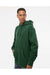 Independent Trading Co. IND4000 Mens Hooded Sweatshirt Hoodie Dark Green Model Side