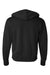 Independent Trading Company AFX90UNZ Mens Full Zip Hooded Sweatshirt Hoodie w/ Pockets Black Flat Back